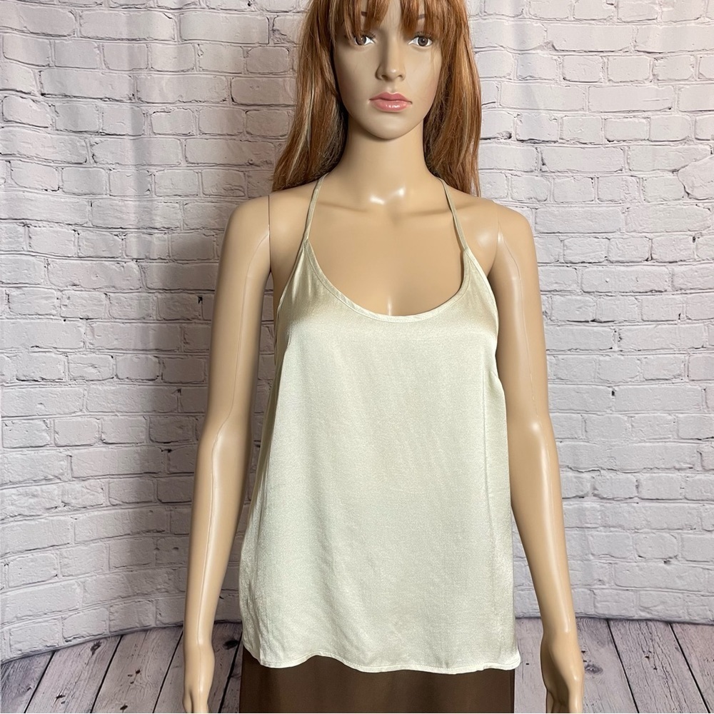 MNG Mango Basics Beige Viscose Tank Top Camisole Size XS
